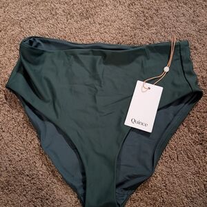 Quince Deep Forest Green High-Waist Bikini Bottom